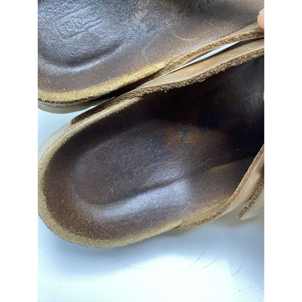Birkenstock Sandals Women 6- 6.5 / EU 37 Arizona Birko-Flor Gold Slides 4011 - Picture 9 of 11